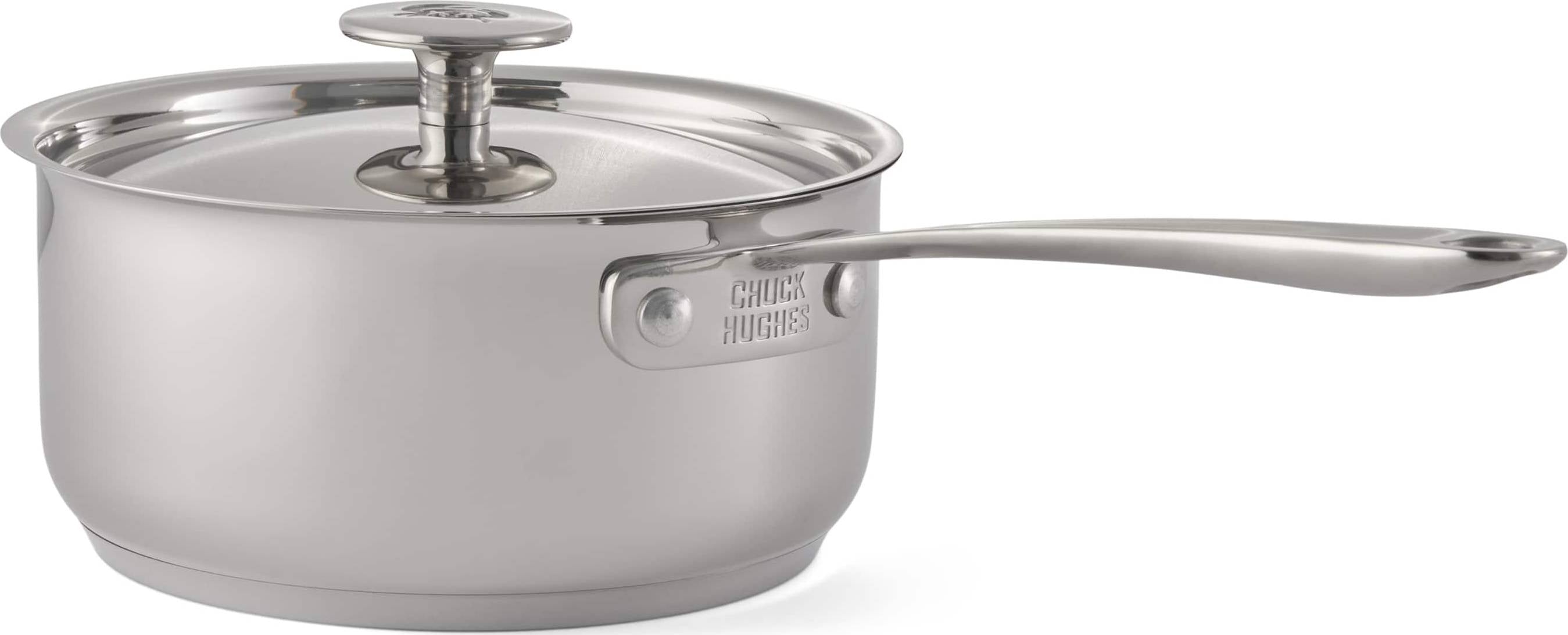 Chuck Hughes Cookware Set 1 Ply SS with Handles - 10 Pc