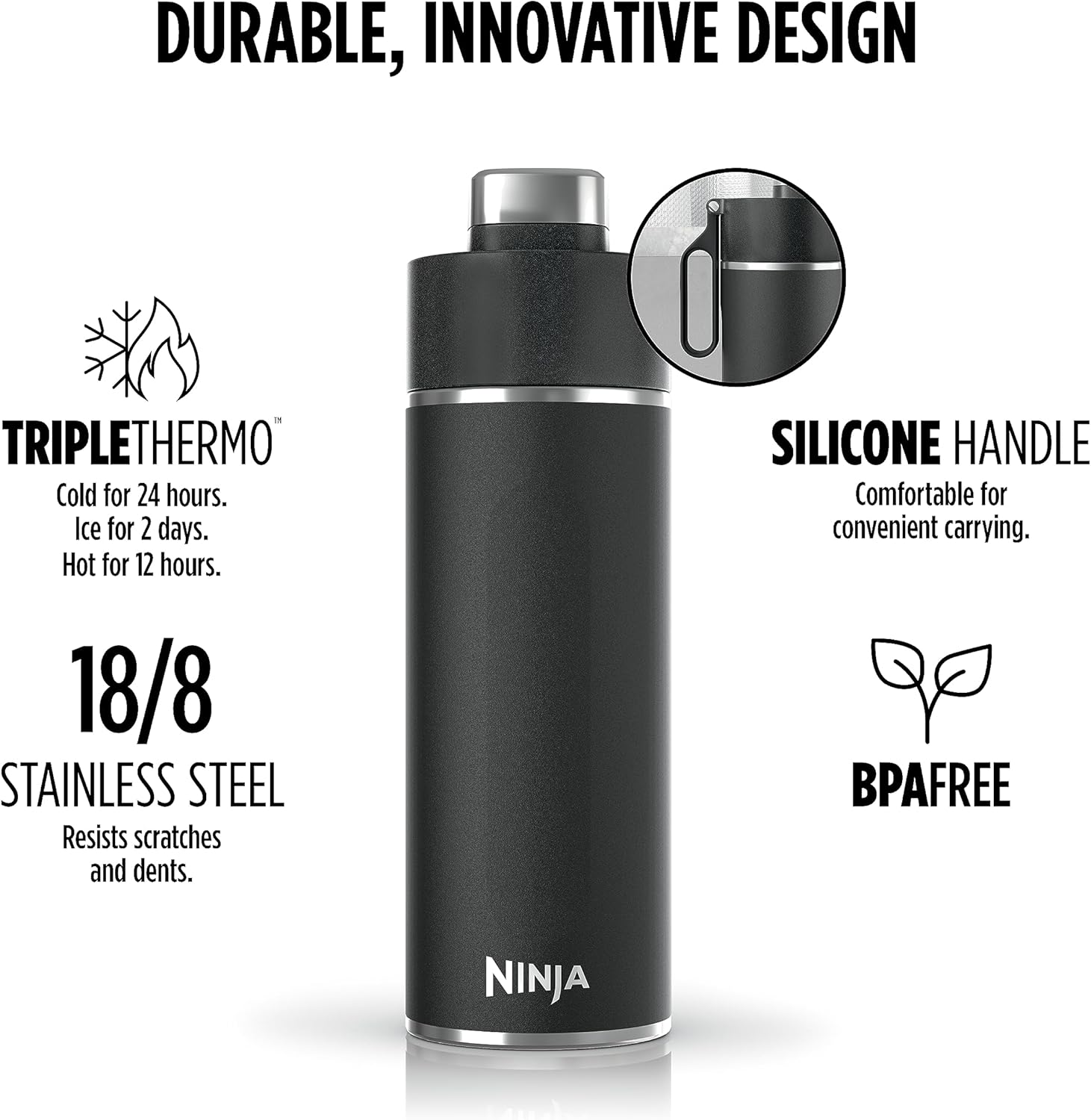 Bouteille de voyage Ninja Thirsti 709mL Noir