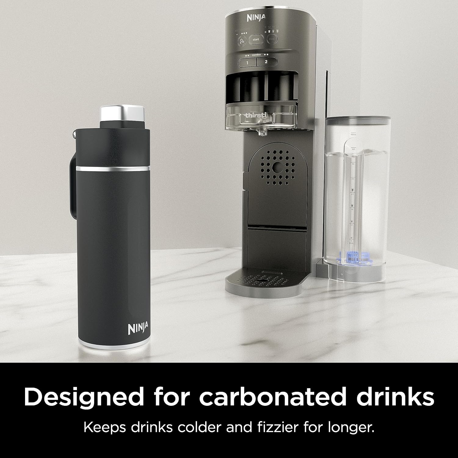 Bouteille de voyage Ninja Thirsti 709mL Noir