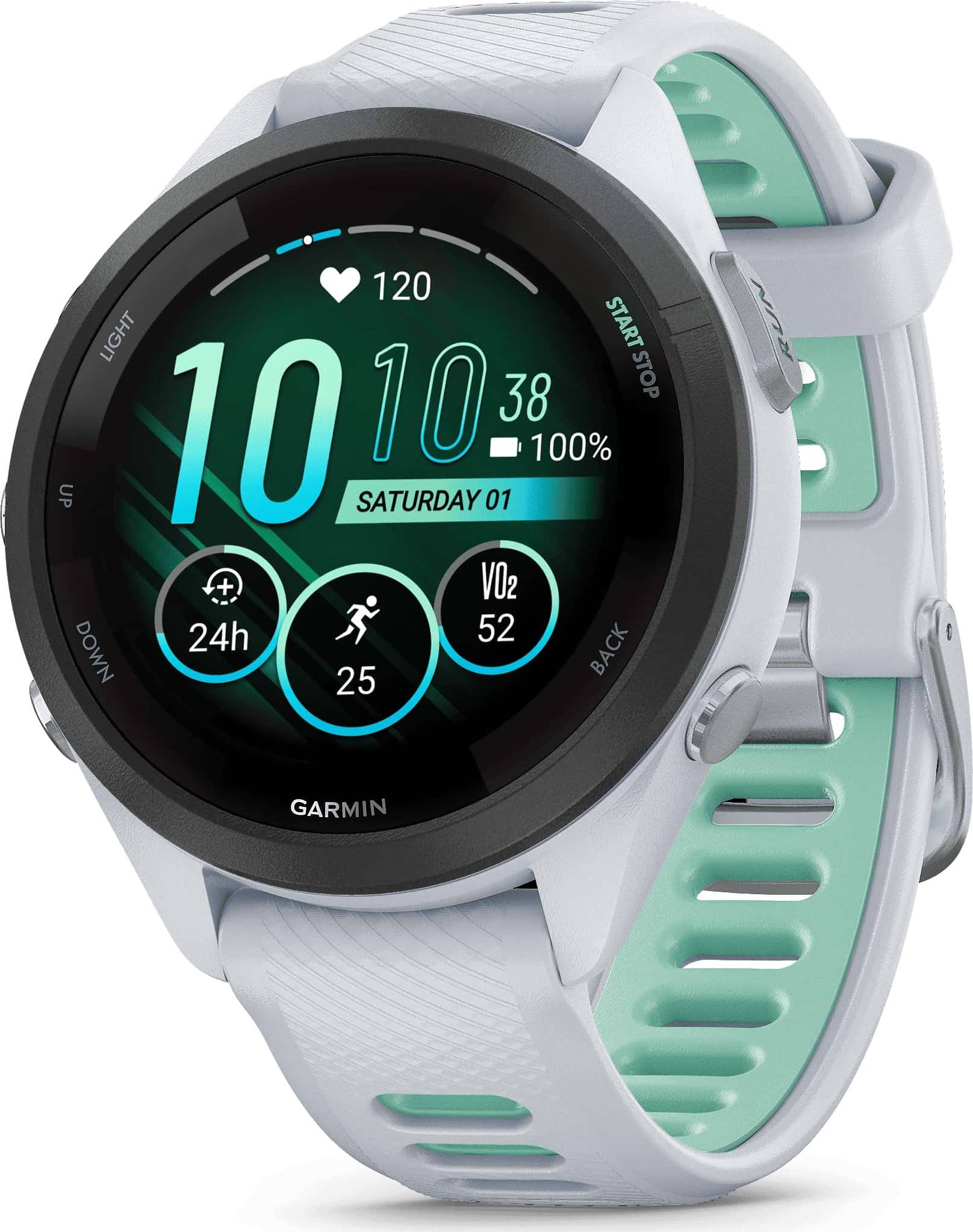 Garmin Forerunner265s Smartwatch - Whitestone & Neo Tropic