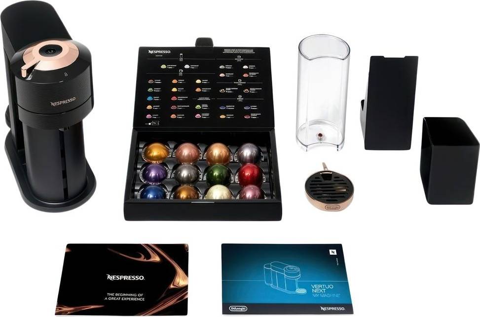 Nespresso Vertuo Next Premium Coffee & Espresso Machine by De'Longhi - Black Rose Gold