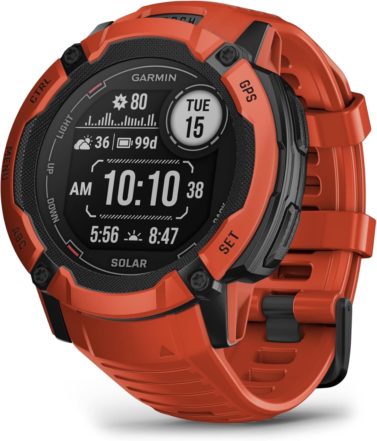 Garmin Instinct 2X Solar GPS Smartwatch - Flame Red