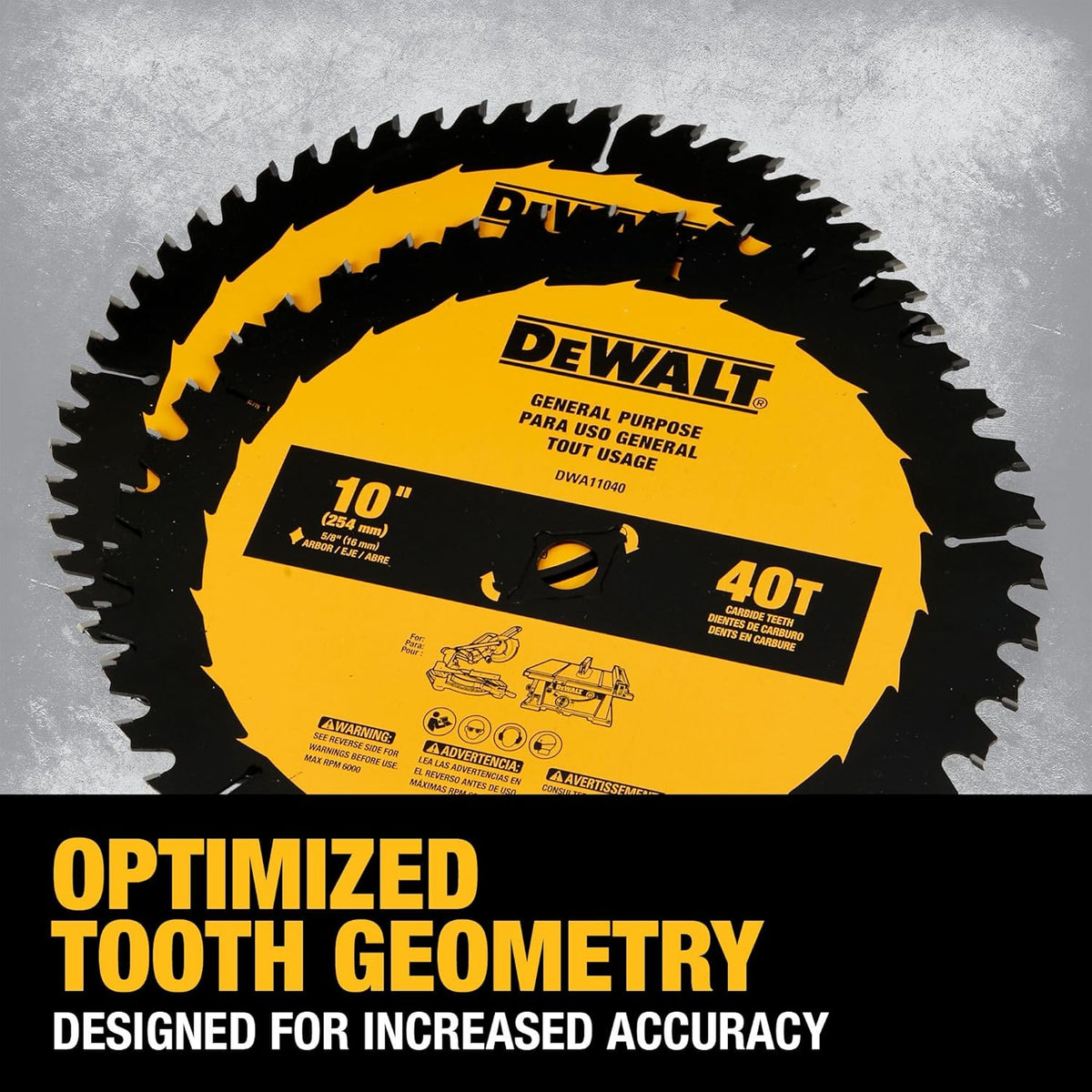 Dewalt 10" 40T - 60T Saw Blade Combo Pack