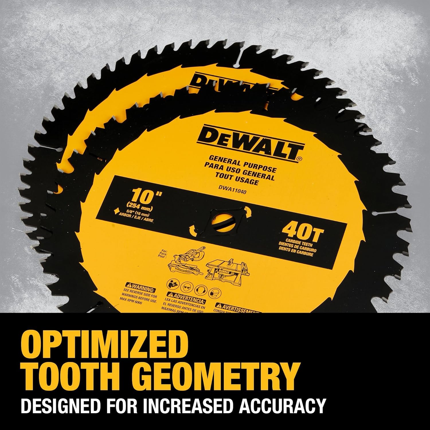 Dewalt 10" 40T - 60T Saw Blade Combo Pack