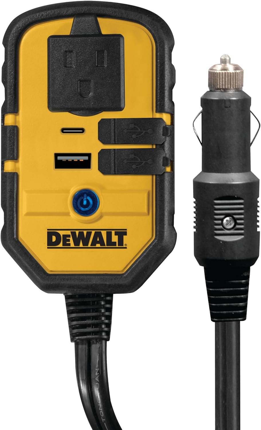Dewalt Power Inverter 140W Car Converter 12V DC To 120V AC Power Outlet