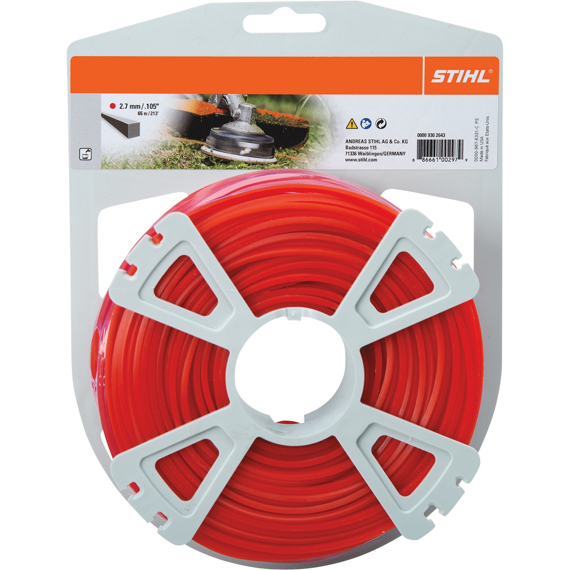 Stihl Trimmer Line – .105" (2.7mm) Red, 32ft