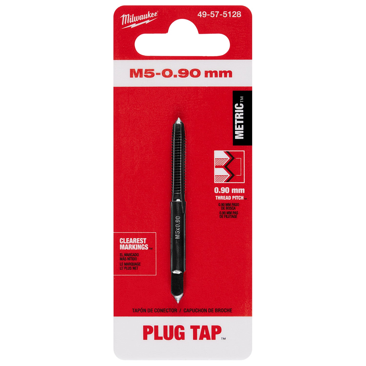 M5-0.90 mm Robinet à boisseau conique à goujure droite