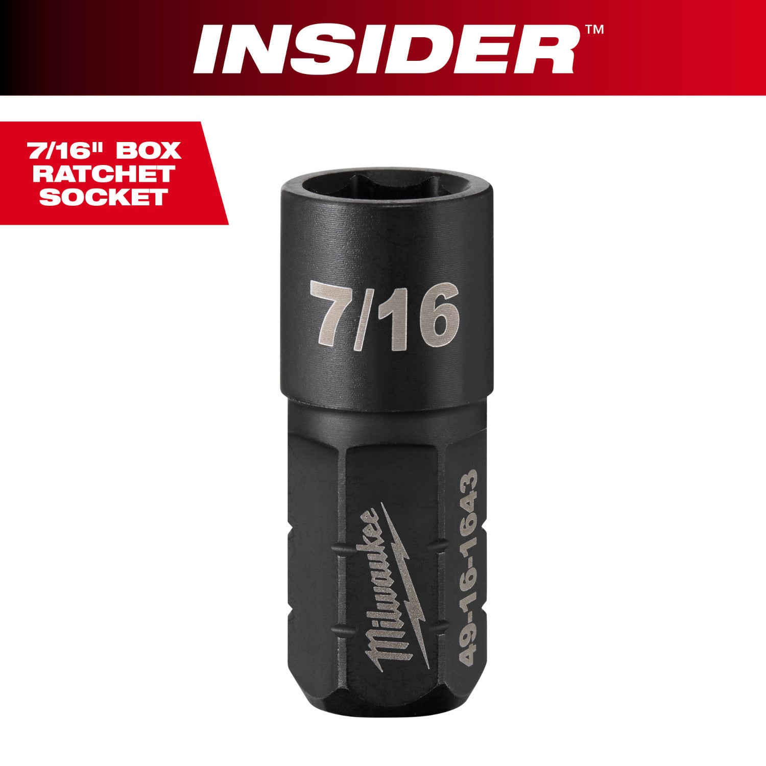 INSIDER Box Ratchet Socket 6 Point 7/16"