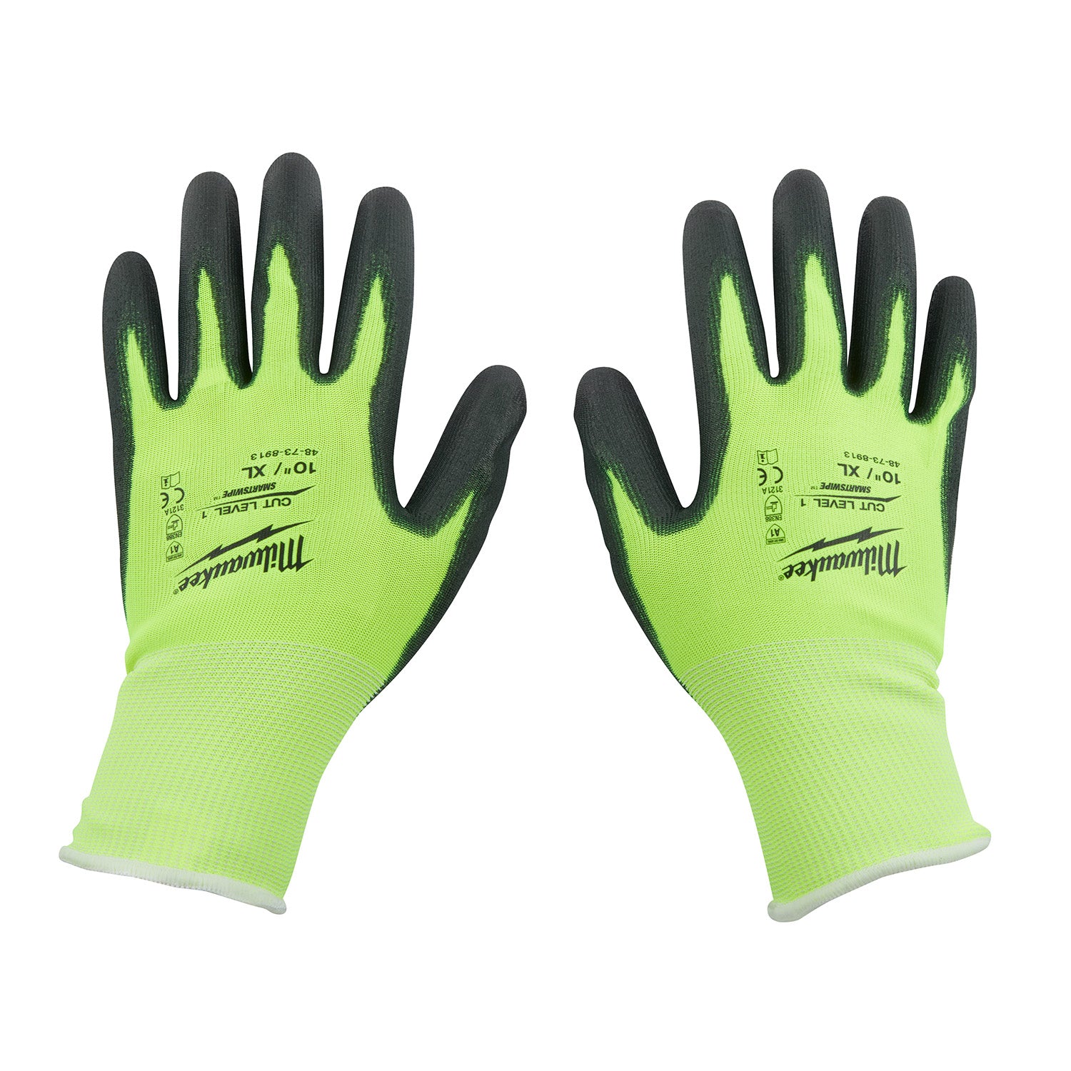 High Visibility Cut Level 1 Polyurethane Dipped Gloves - XL