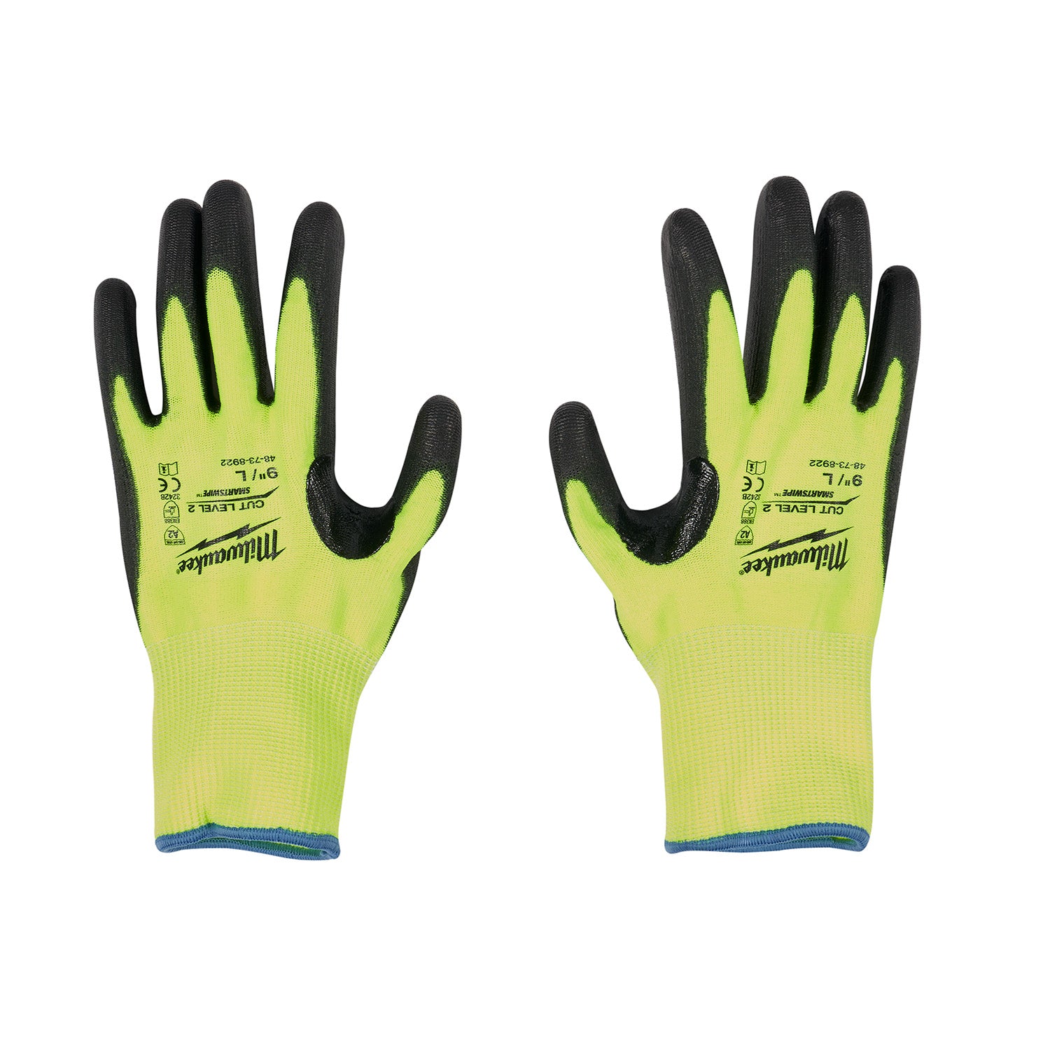 Gants enduits de polyuréthane de niveau 2 à haute visibilité - L