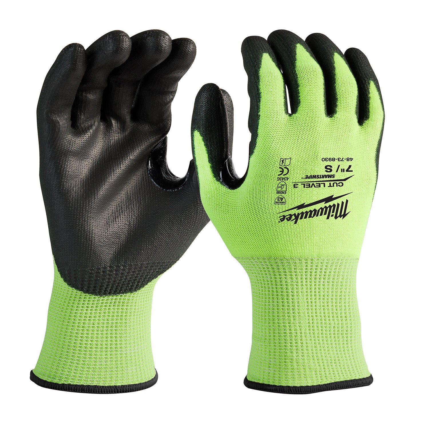 Gants enduits de polyuréthane de niveau 3 à haute visibilité - S