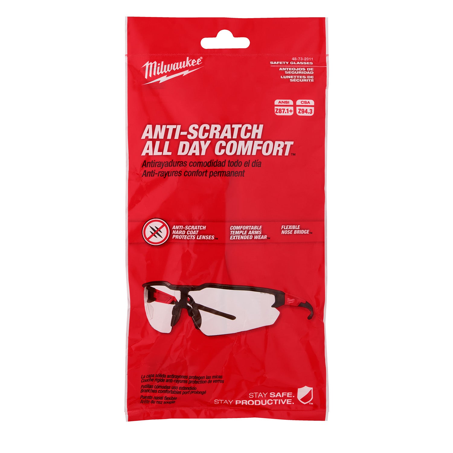 Safety Glasses - Clear Anti-Scratch Lenses (Polybag)