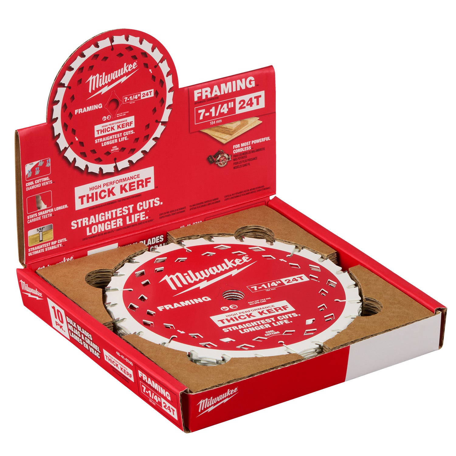 7-1/4" 24T Thick Kerf Framing Circular Saw Blades - 1 Pack