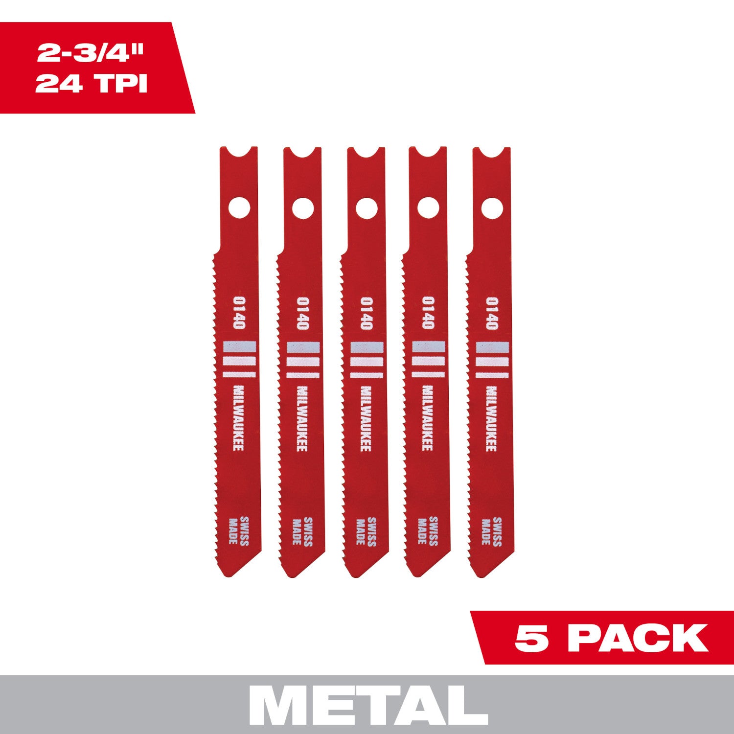 2-3/4" 24TPI U-Shank Metal High Speed Steel Jig Saw Blades - 1 Pack