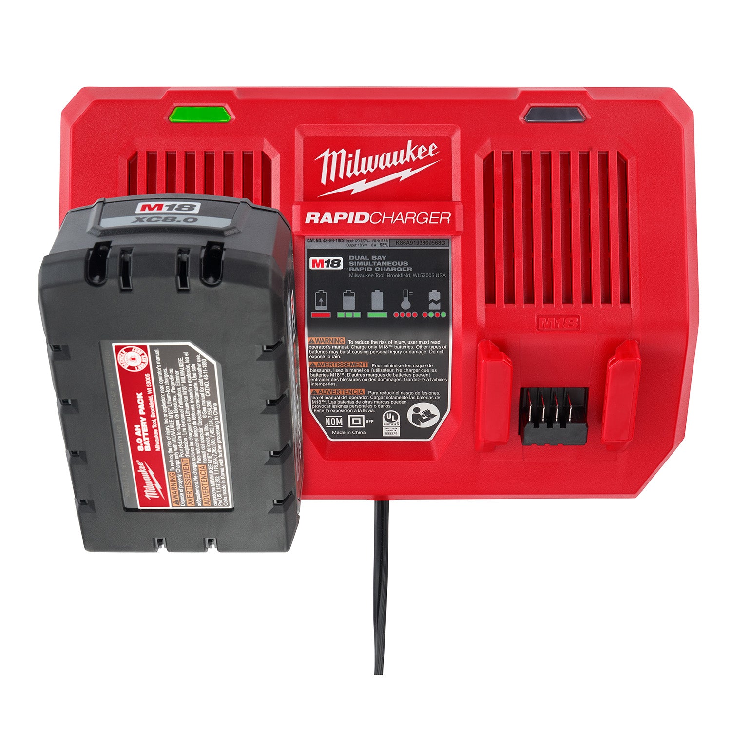 Chargeur rapide simultané à deux baies M18