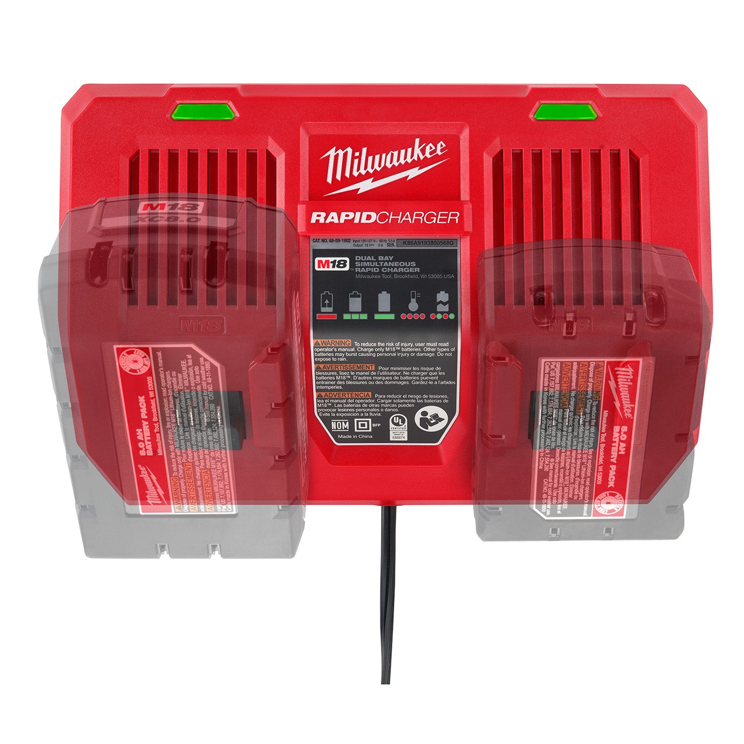Chargeur rapide simultané à deux baies M18