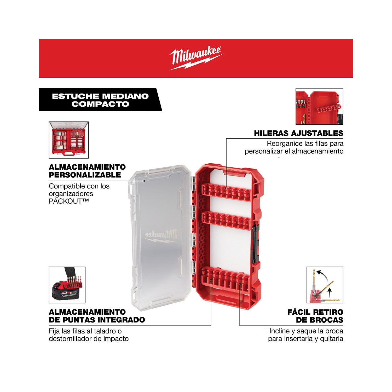Customizable Medium Compact Case for Impact Driver Accessories