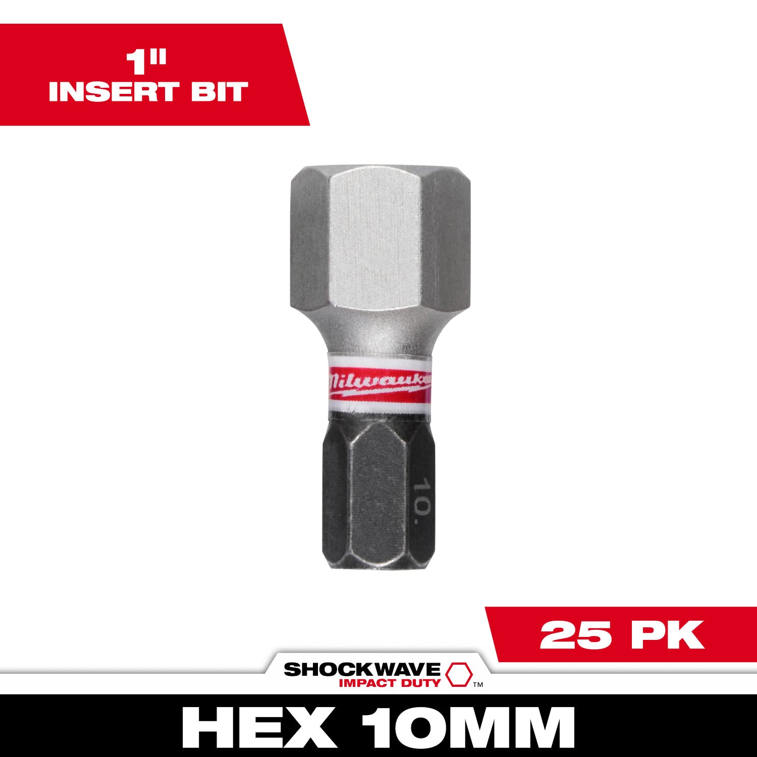 SHOCKWAVE Impact Duty 1"Hex 10 MM Insert Bits (1 Pack)