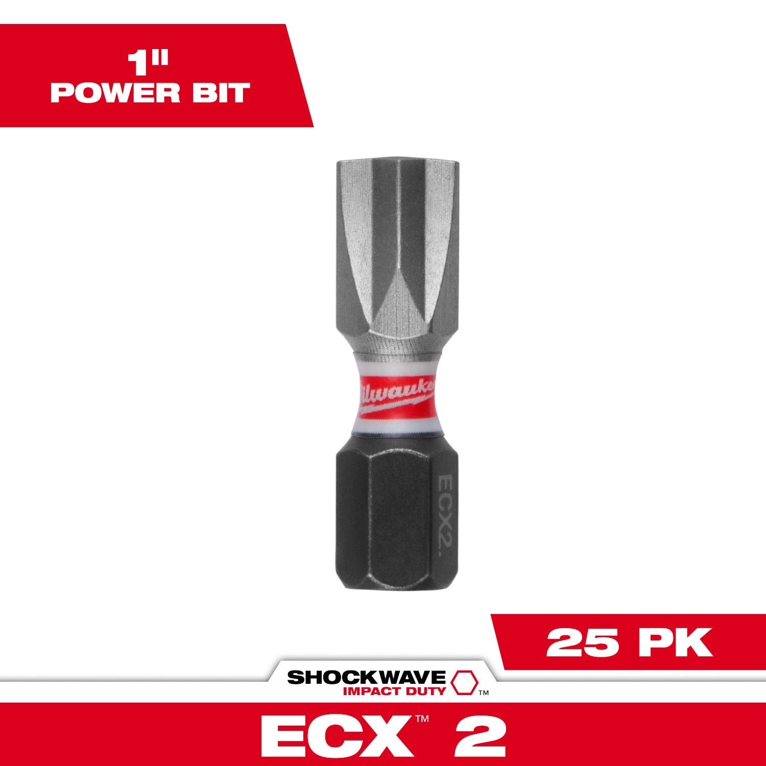 SHOCKWAVE Impact Duty 1" Insert Bit ECX #2 (1 Pack)