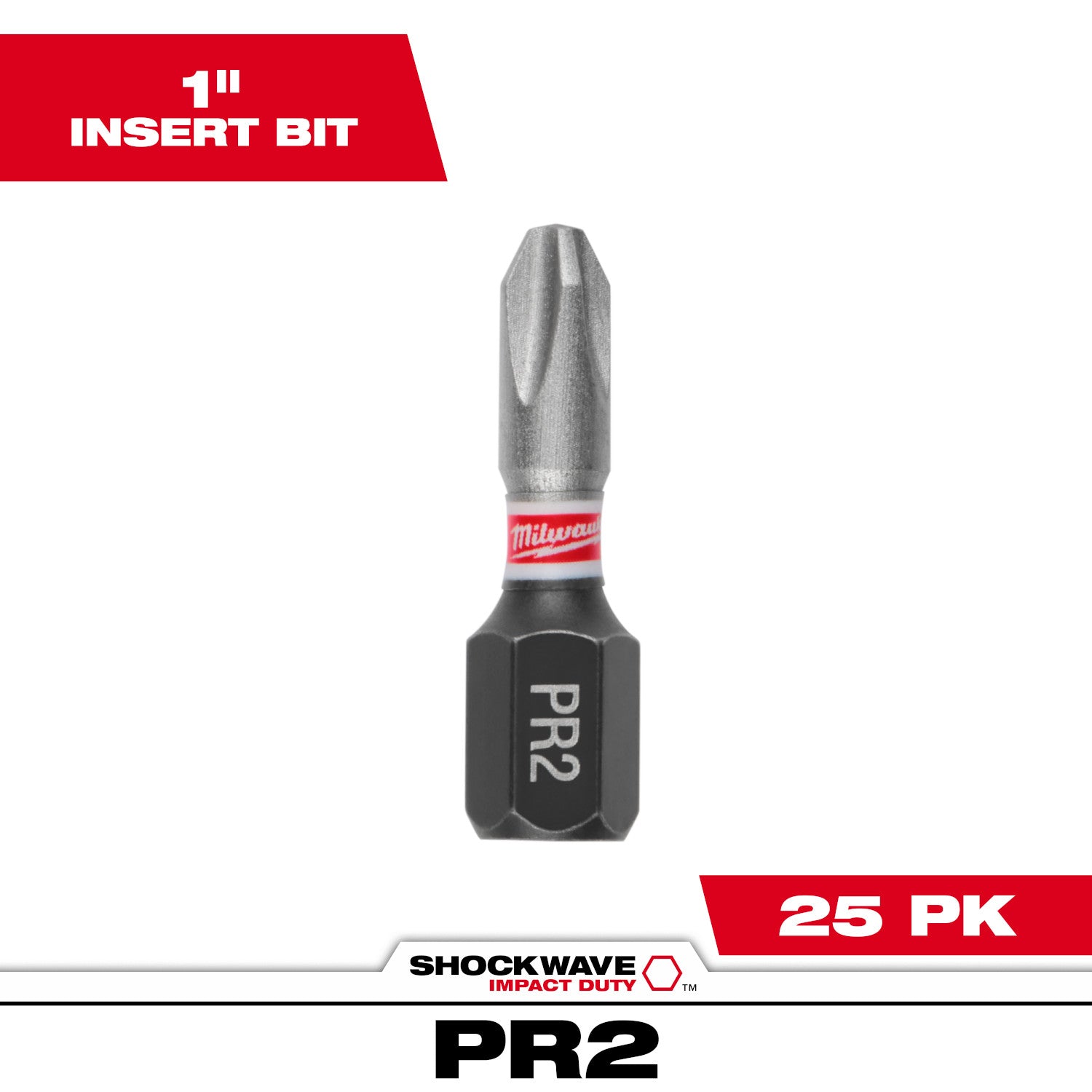 SHOCKWAVE Impact Duty 1" Reduced Diameter Phillips #2 Drywall Insert Bits (1 Pack)