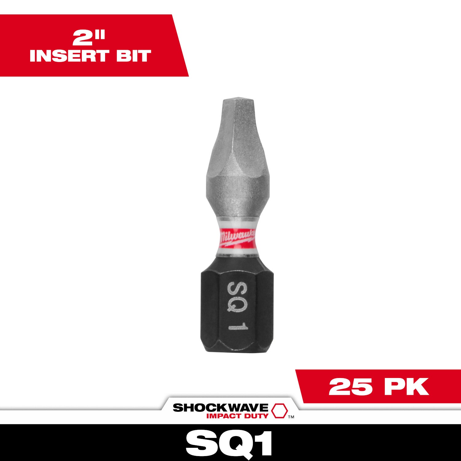 SHOCKWAVE Impact Duty 1" Square Recess #1 Insert Bits (1 Pack)