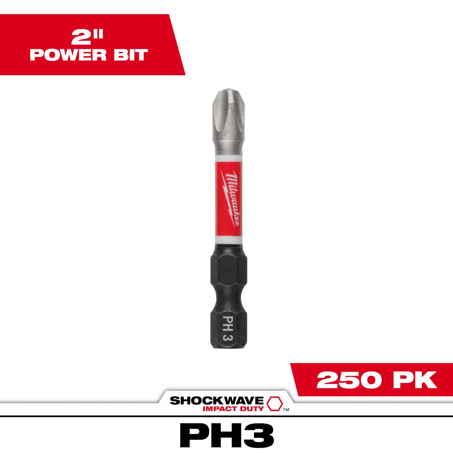 SHOCKWAVE Impact Duty 2" Power Bit PHILLIPS #3 (1 Pack)