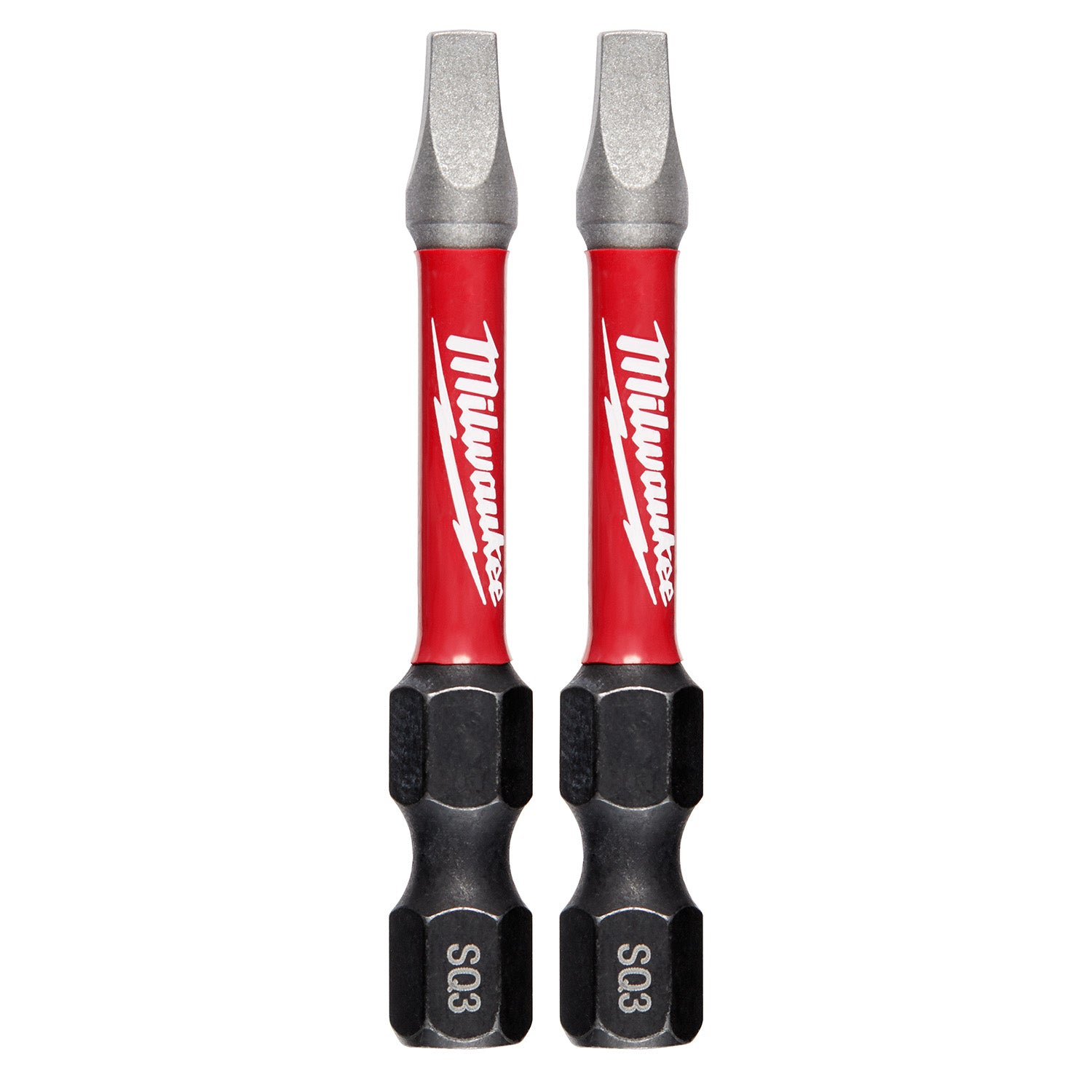SHOCKWAVE Impact Duty 2 "Square Recess #3 Power Bits 2 Pack