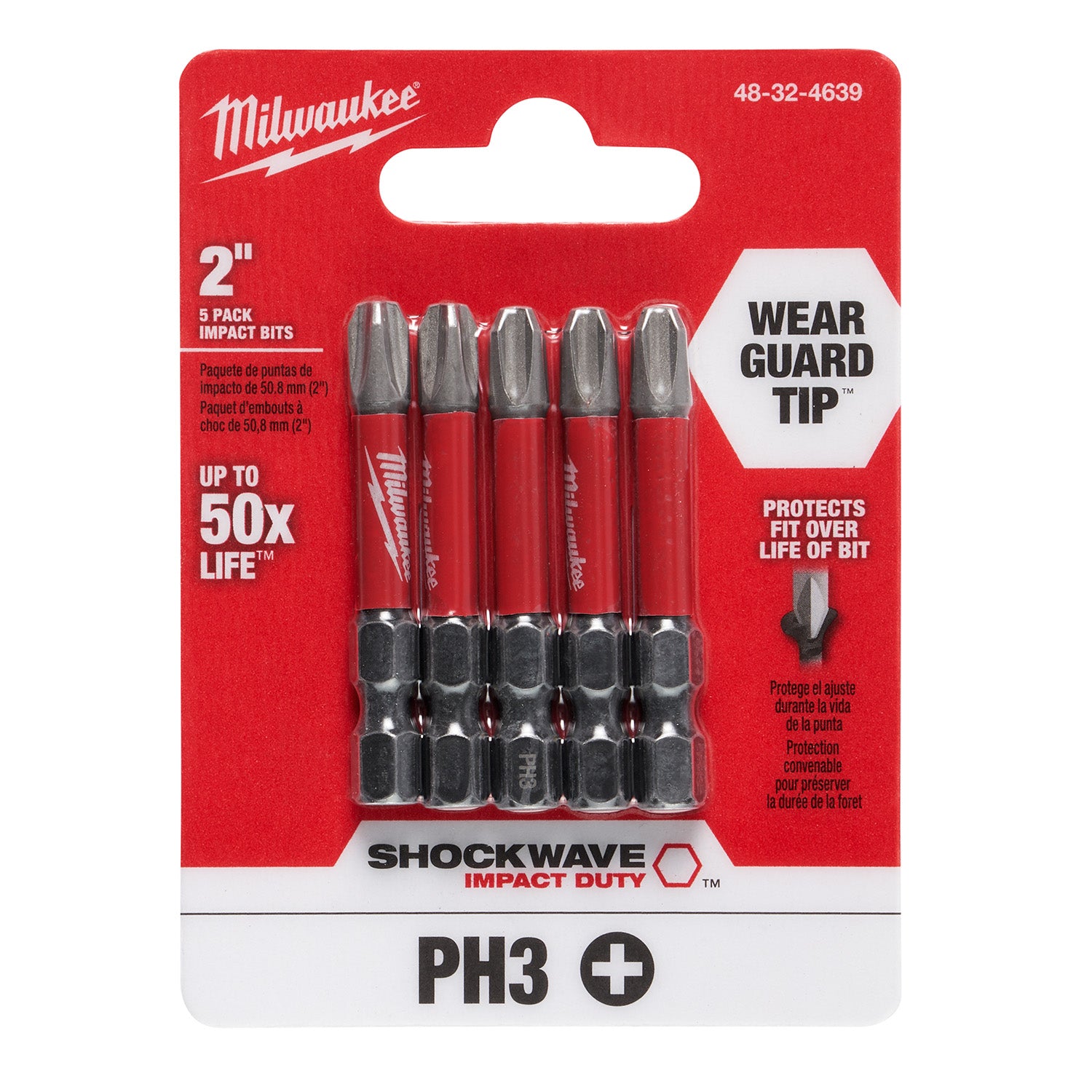 SHOCKWAVE Impact Duty 2" Phillips #3 Power Bits - 1 Pack