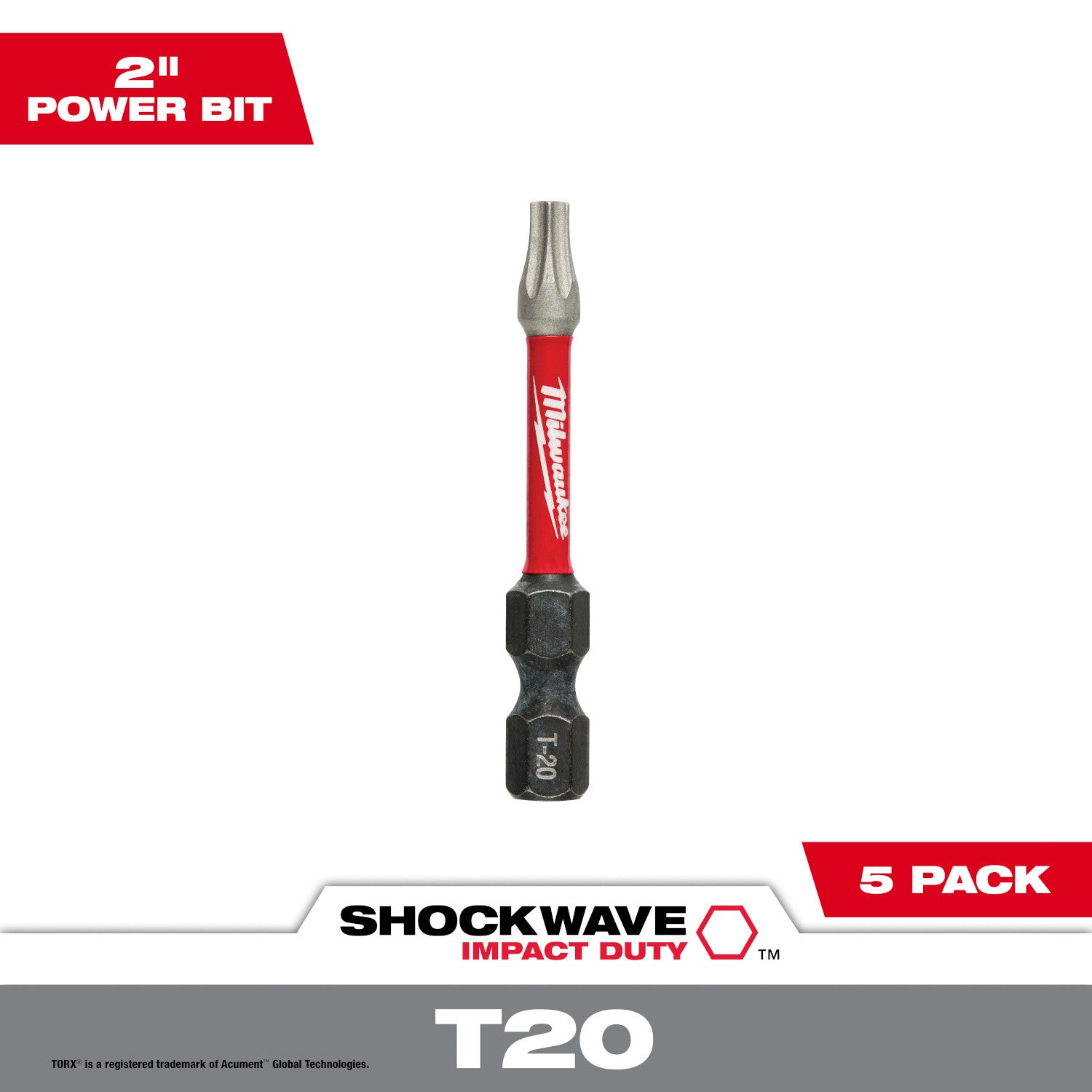 SHOCKWAVE Impact Duty 2" TORX T20 Power Bits - 1 Pack
