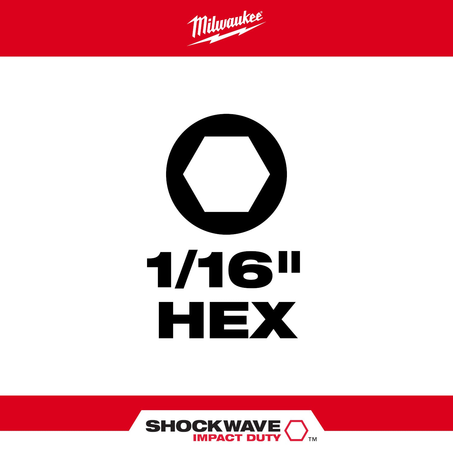 SHOCKWAVE Impact Duty 1" Hex 1/16" Insert Bits (1 Pack)