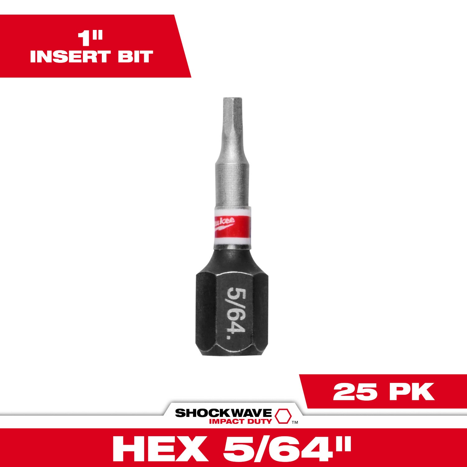 SHOCKWAVE Impact Duty 1" Hex 5/64" Insert Bits (1 Pack)