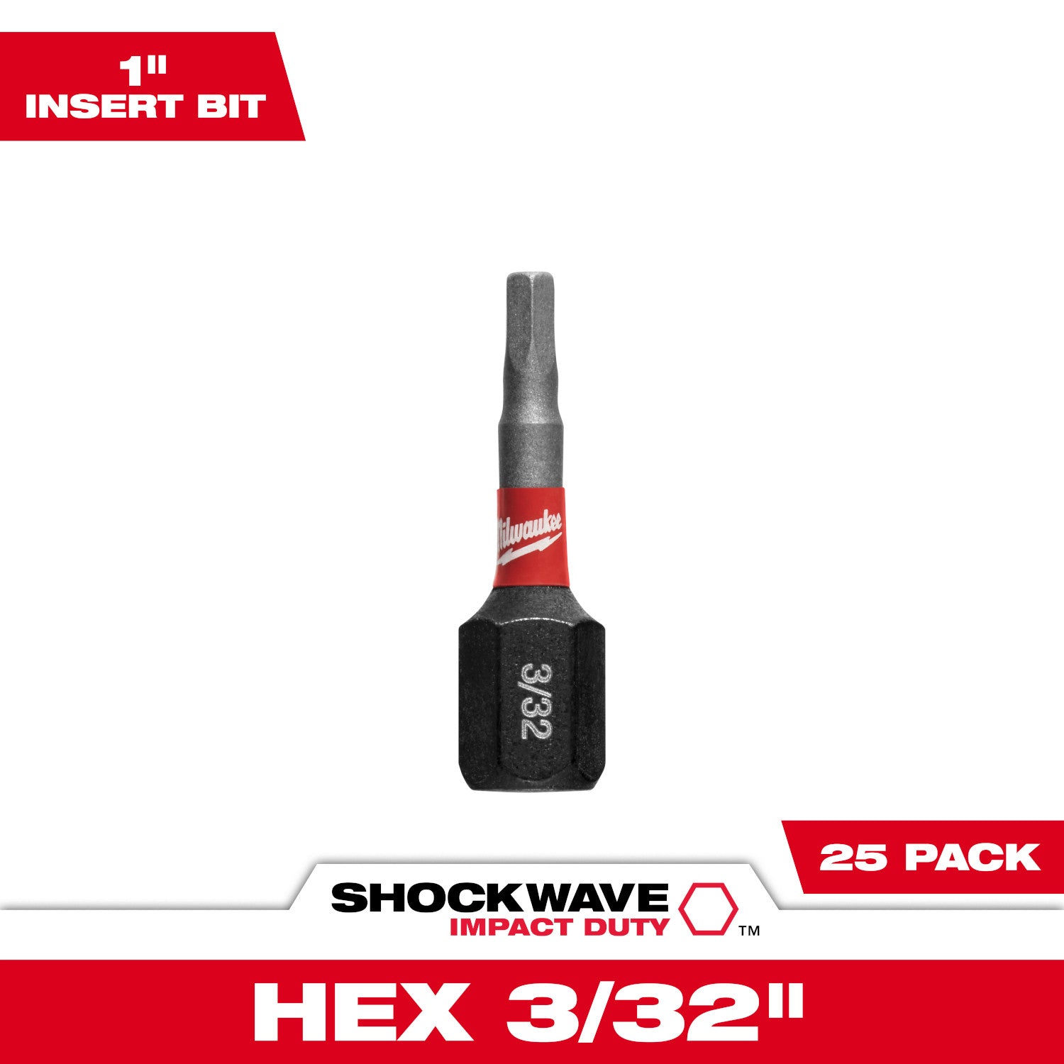 SHOCKWAVE Impact Duty 1" Hex 3/32" Insert Bits (1 Pack)