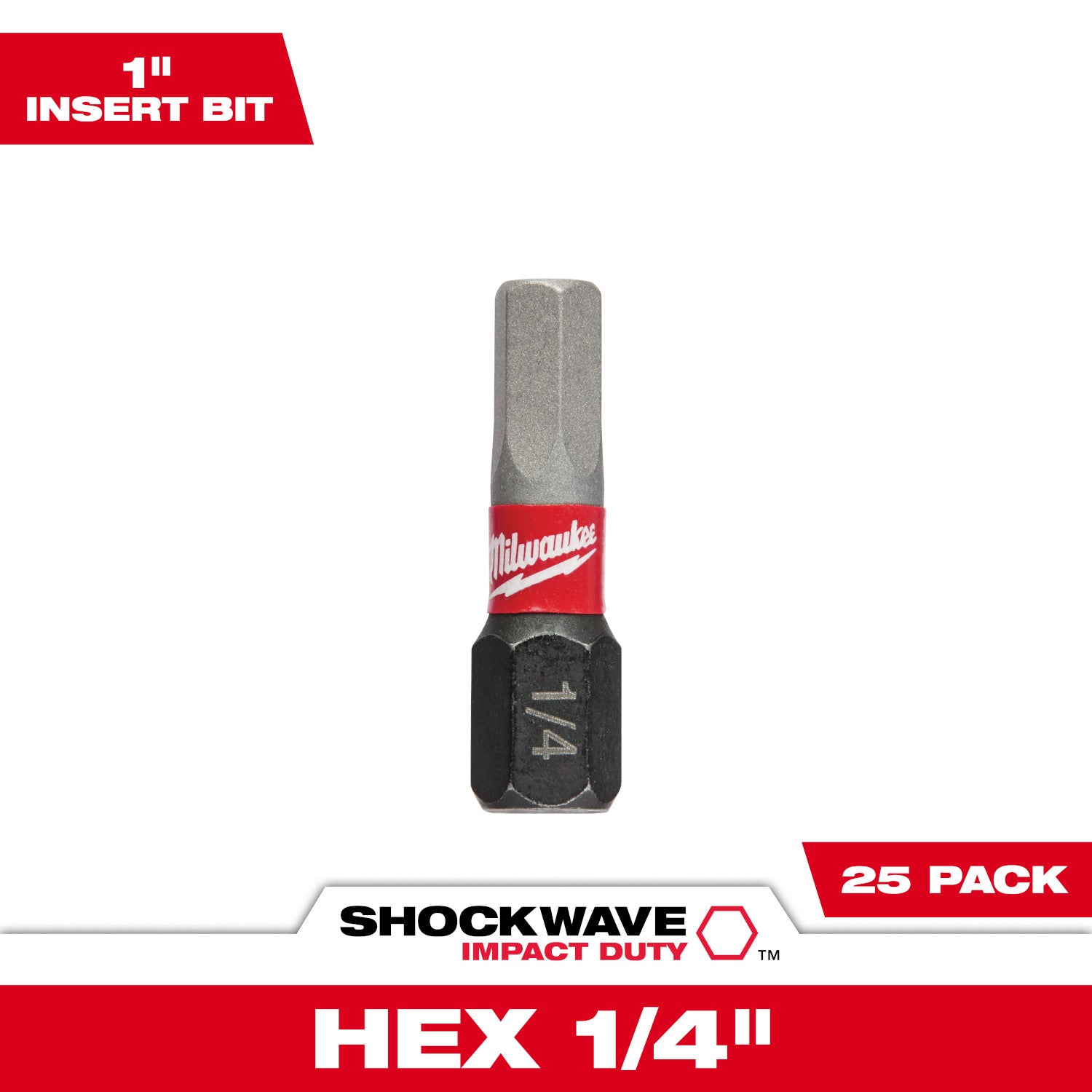 SHOCKWAVE Impact Duty 1" Hex 1/4" Insert Bits (1 Pack)