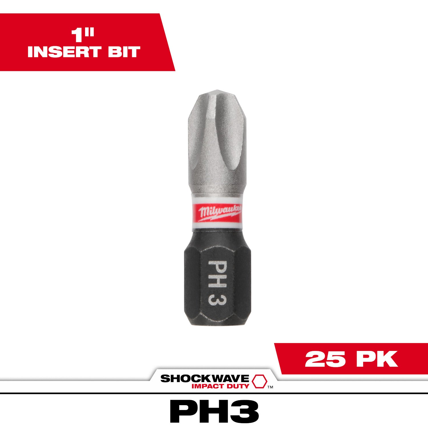 SHOCKWAVE Impact Duty 1" Insert Bit PHILLIPS #3 (1 Pack)
