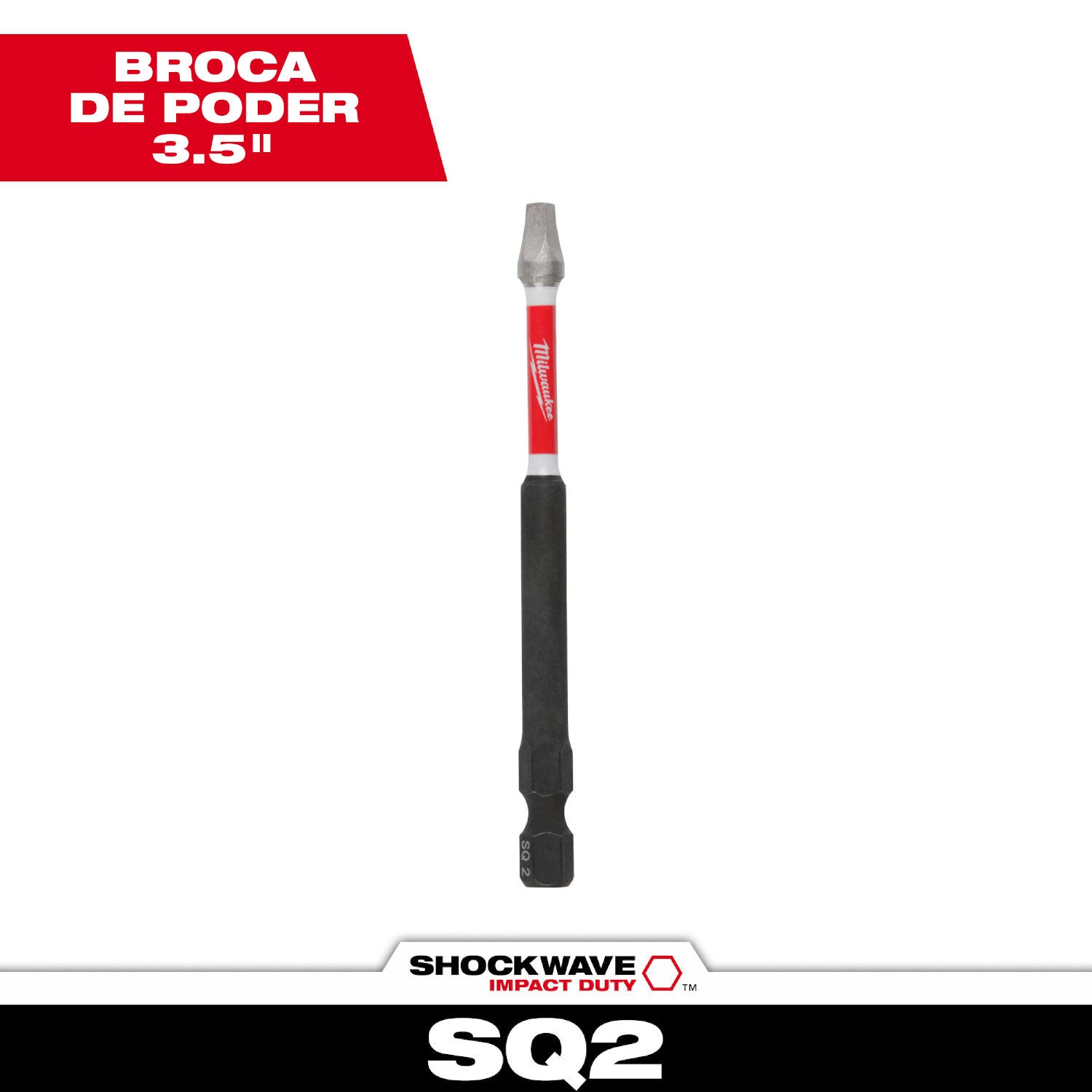 SHOCKWAVE Impact Duty 3-1/2" Square Recss #2 Power Bit