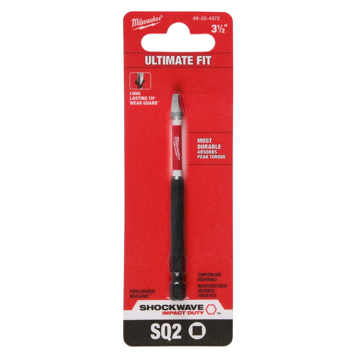 SHOCKWAVE Impact Duty 3-1/2" Square Recss #2 Power Bit