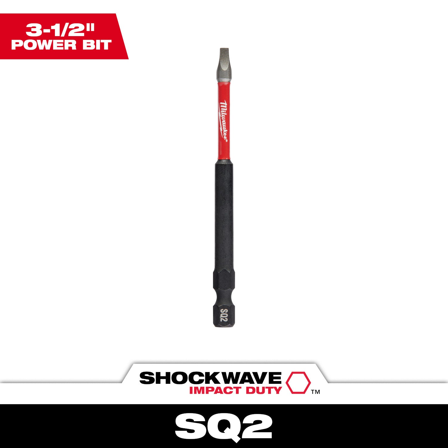 SHOCKWAVE Impact Duty 3-1/2" Square Recss #2 Power Bit