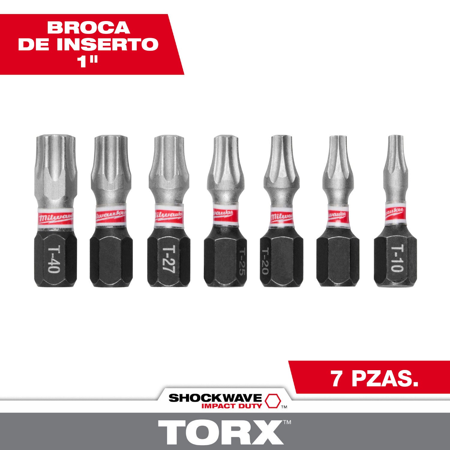 7PC SHOCKWAVE Impact Duty TORX 1" Insert Bit Set