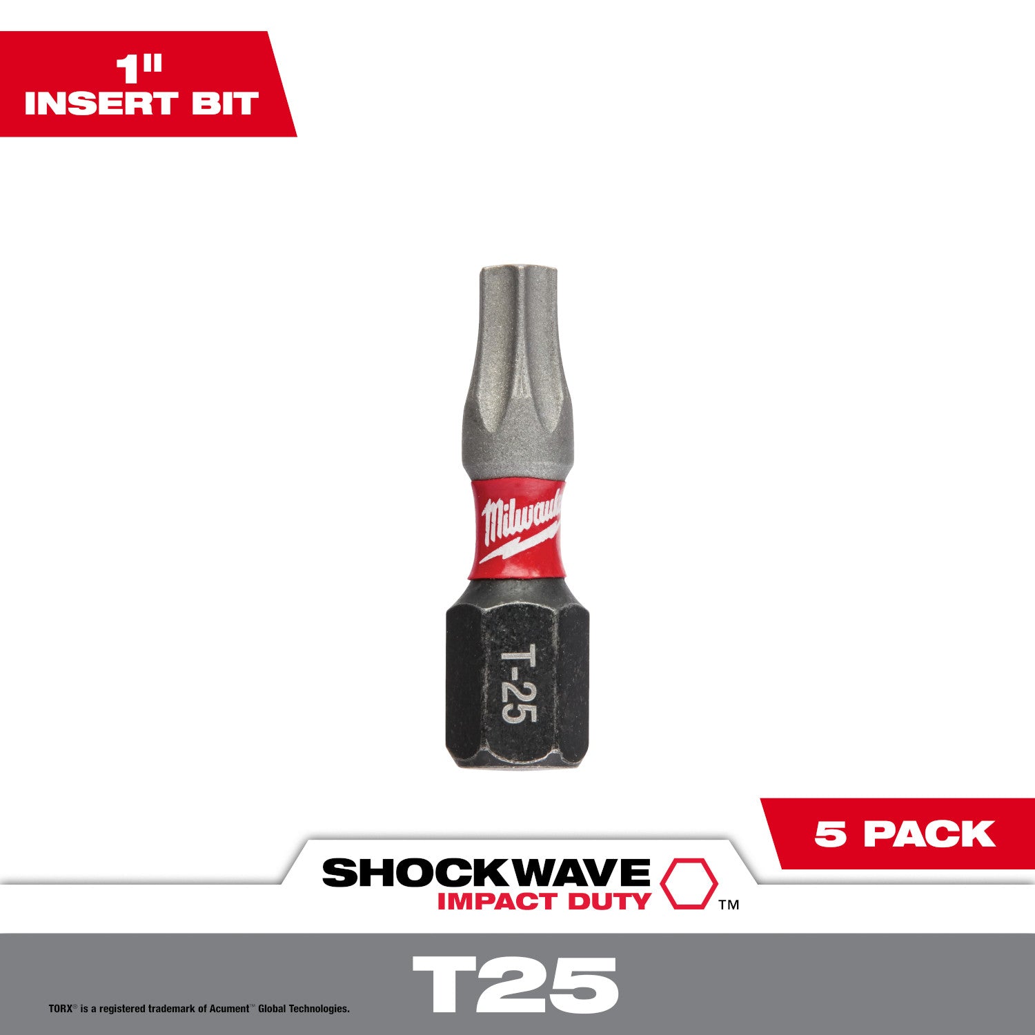 SHOCKWAVE Impact Duty 1" TORX T25 Insert Bits - 10 Pack