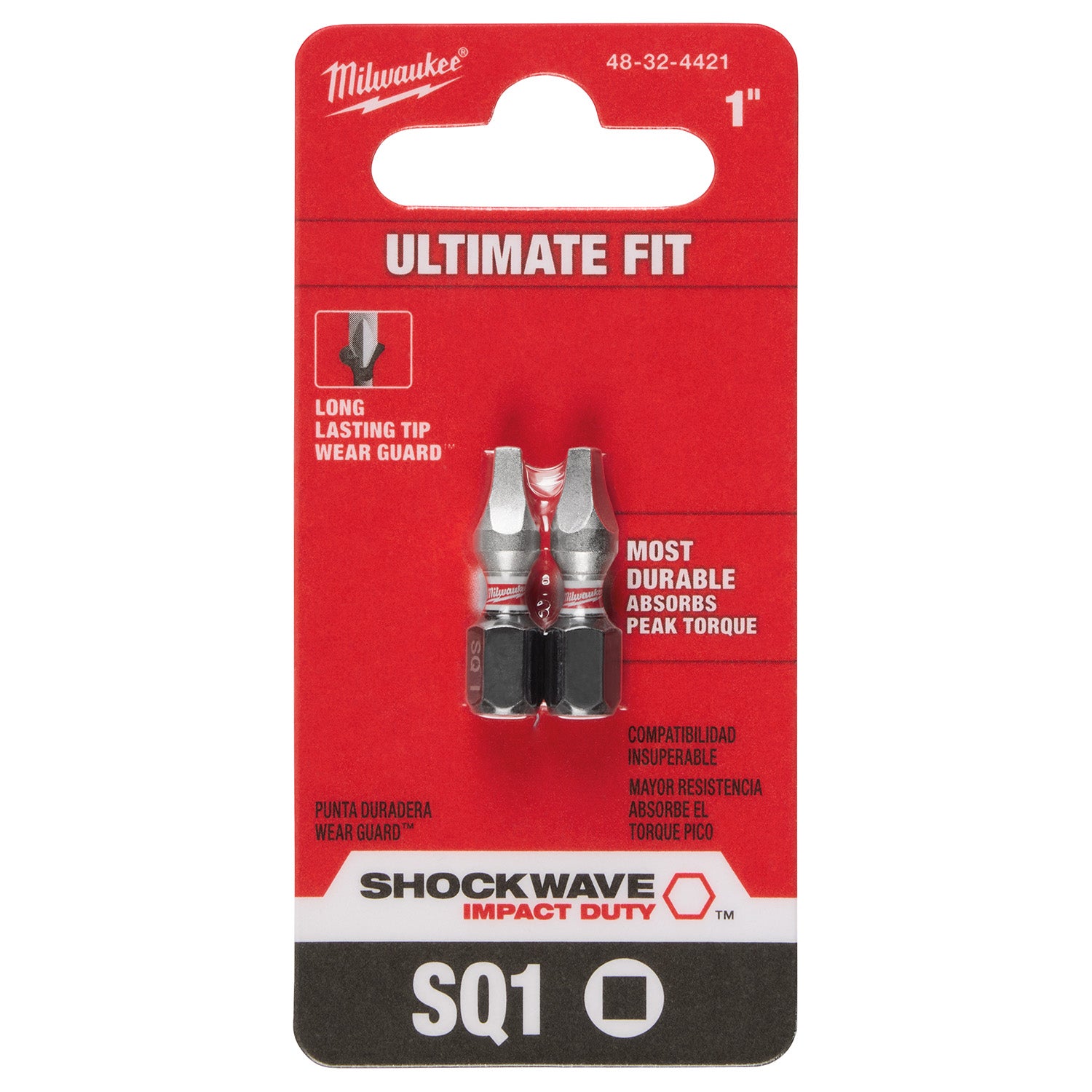 SHOCKWAVE Impact Duty 1" Slotted 3/16" Insert Bits 2 Pack