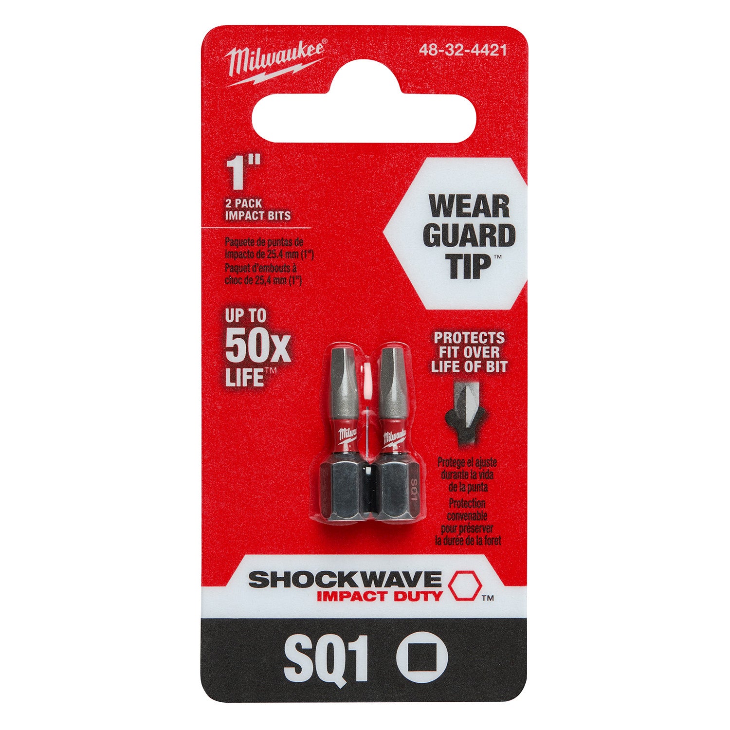SHOCKWAVE Impact Duty 1" Slotted 3/16" Insert Bits 2 Pack