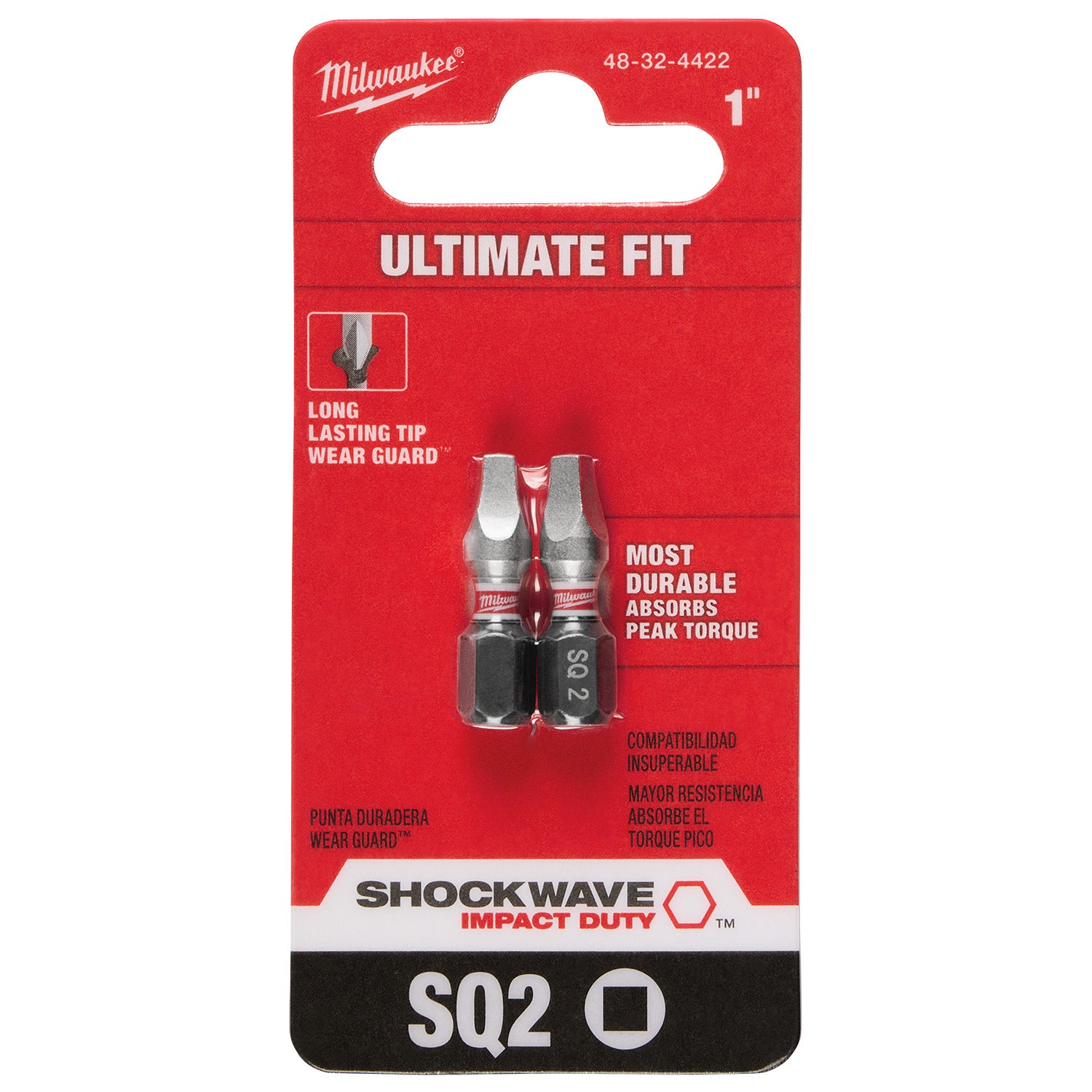 SHOCKWAVE Impact Duty 1" Slotted 1/4" Insert Bits 2 Pack