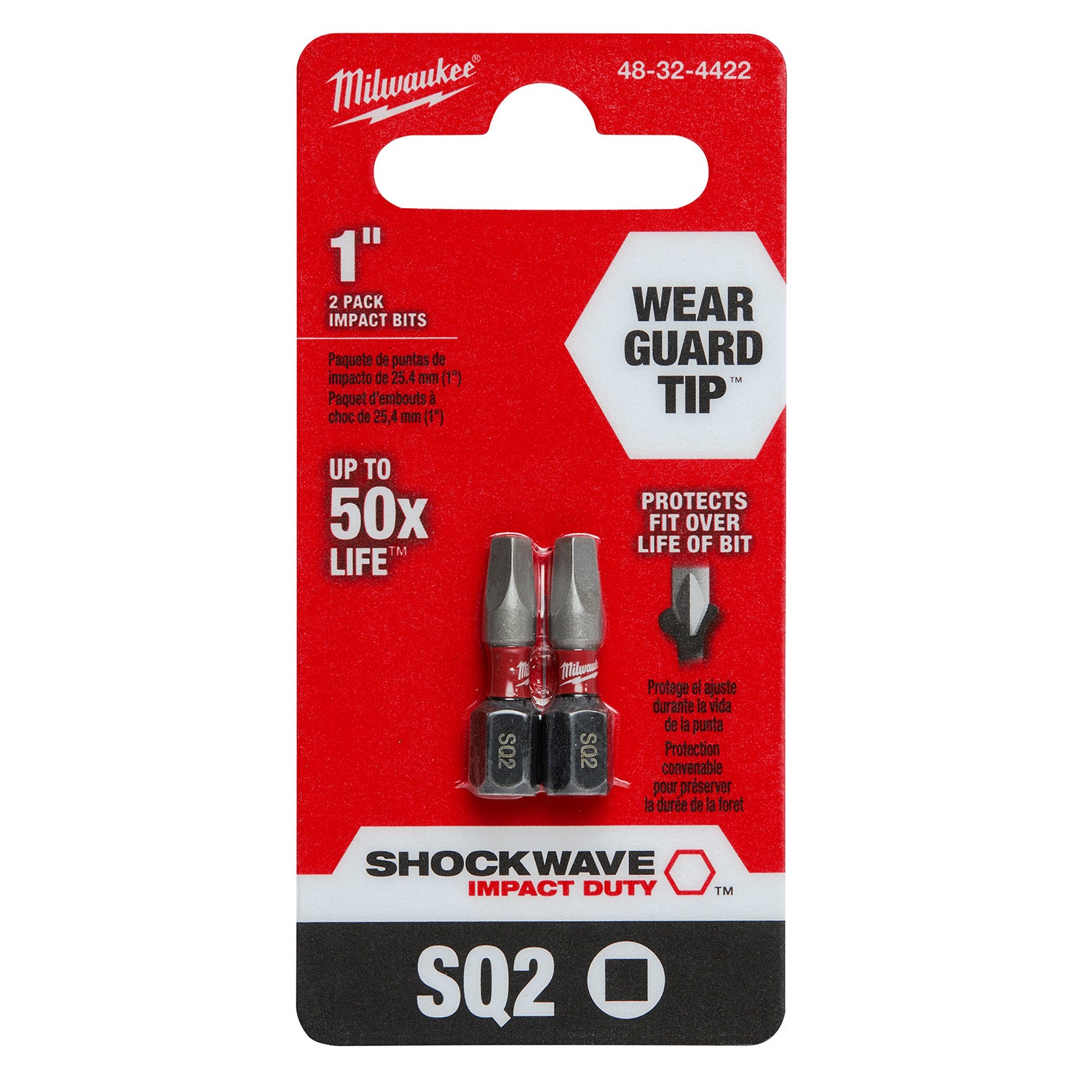 SHOCKWAVE Impact Duty 1" Slotted 1/4" Insert Bits 2 Pack