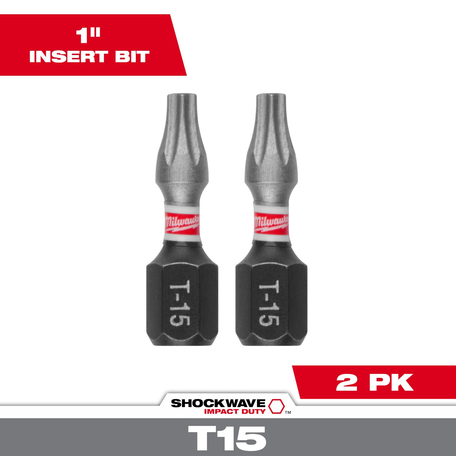 SHOCKWAVE Impact Duty 1" Square Recess #3 Insert Bits 2 Pack