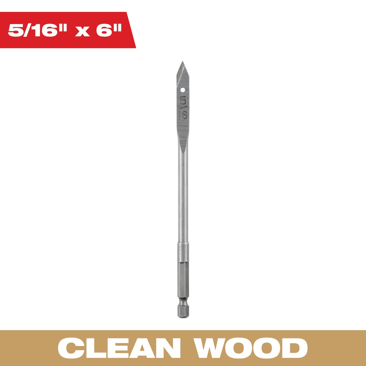 Flat Boring Bit 5/16" x 6"