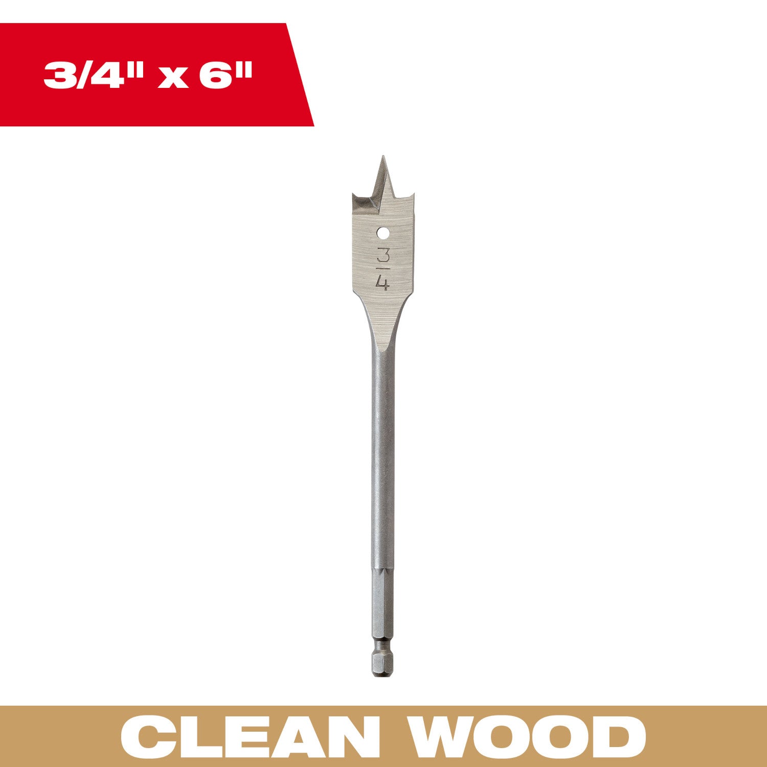 Flat Boring Bit 3/4" x 6"