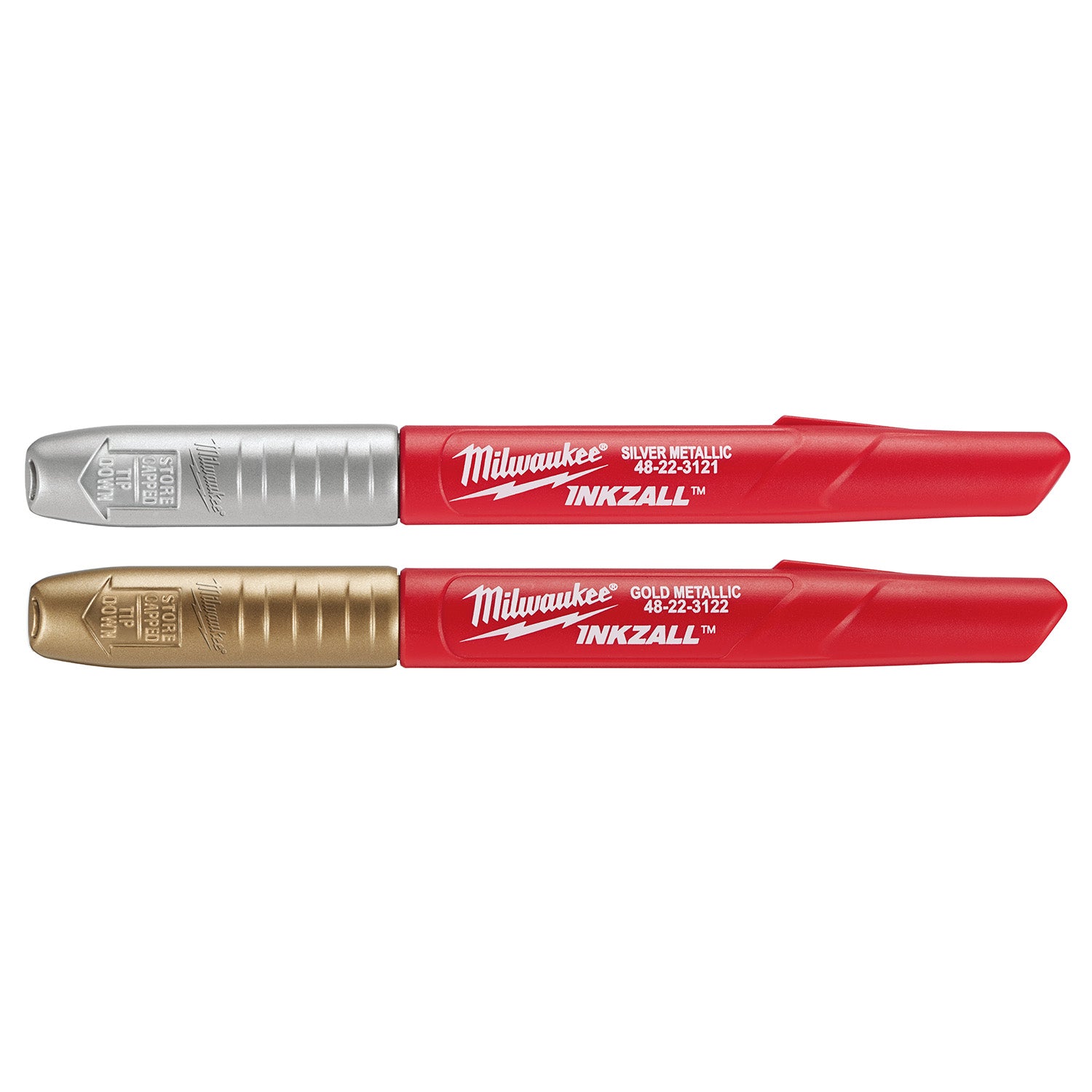 2PK INKZALL Marqueur à pointe fine métallisé argent/doré