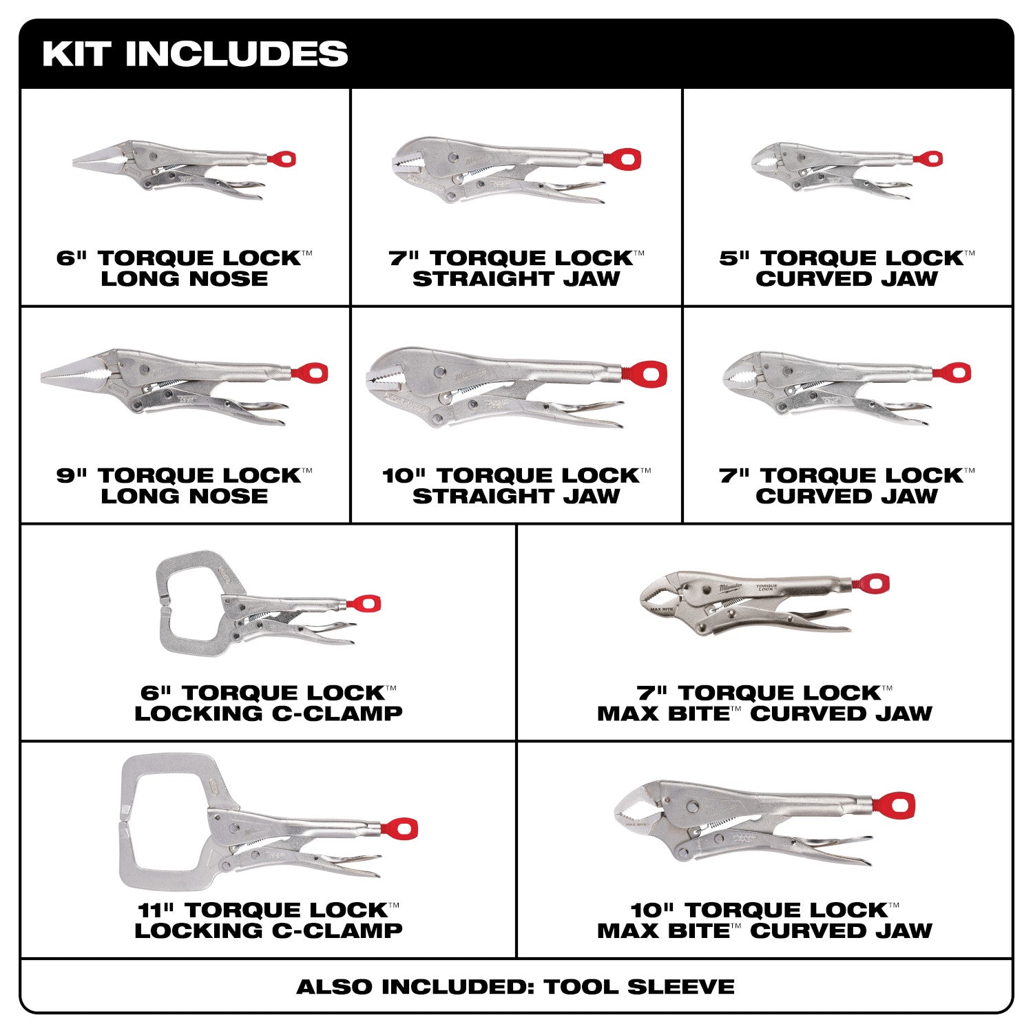 Kit de 10 pinces TORQUE LOCK&TRADE