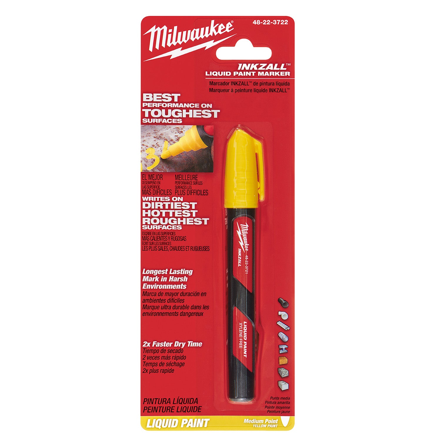 INKZALL Marqueur à peinture liquide jaune
