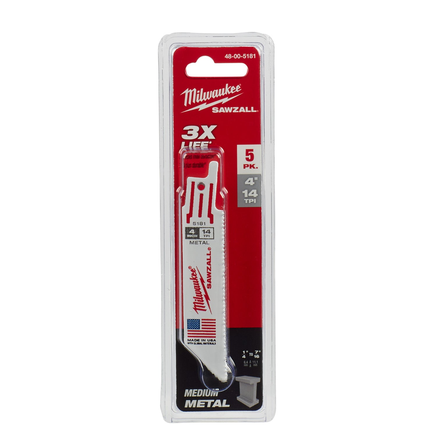 Lame SAWZALL 4" 14 TPI pour métal moyen - paquet de 10